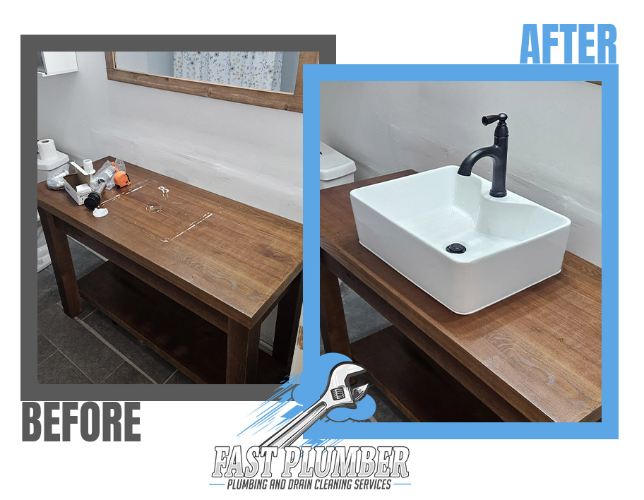 bathroom plumbing before and after sink installation